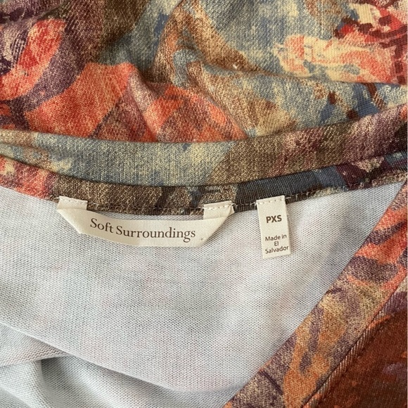 Soft Surroundings Artesia Printed Tunic Sweater Top Size PXS - Picture 4 of 4